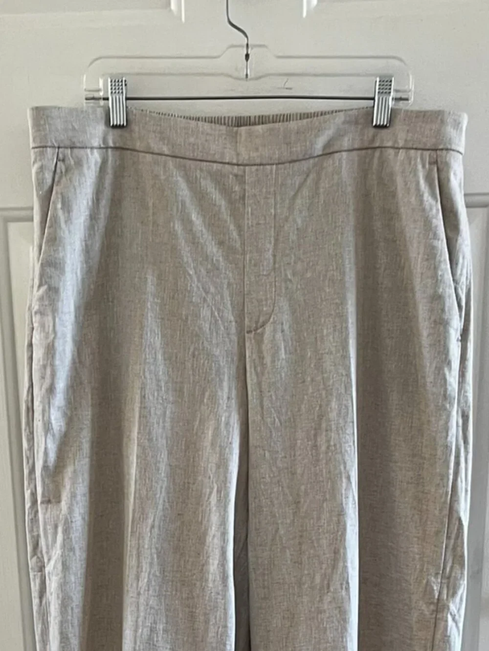 Banana Republic Woman's Wide-Leg High-Rise Linen-Blend Trousers Pants Sz XL